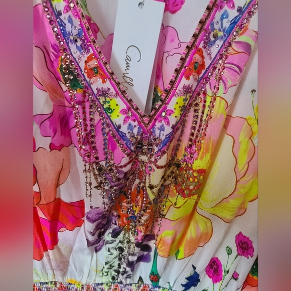 Camilla Fairy Gang Shirred short dress, size L - Picture 4 of 4